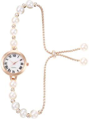 Women's Gold Analog Quartz Light Simple Floral Bracelet Diamond Luxury Watch